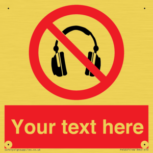 Custom No Headphones Sign
